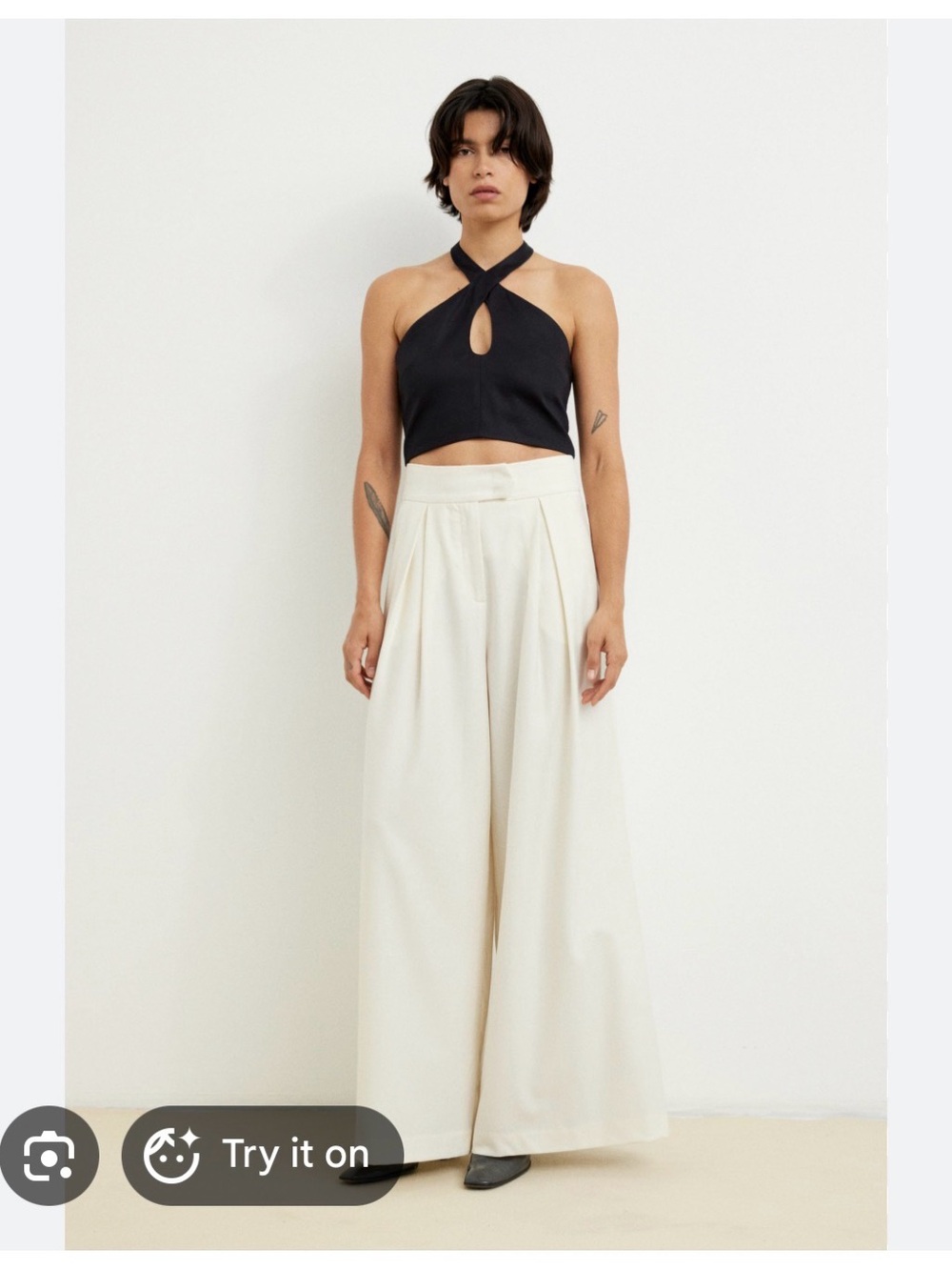 The Garment ‘Melrose’ cream wide leg pant
